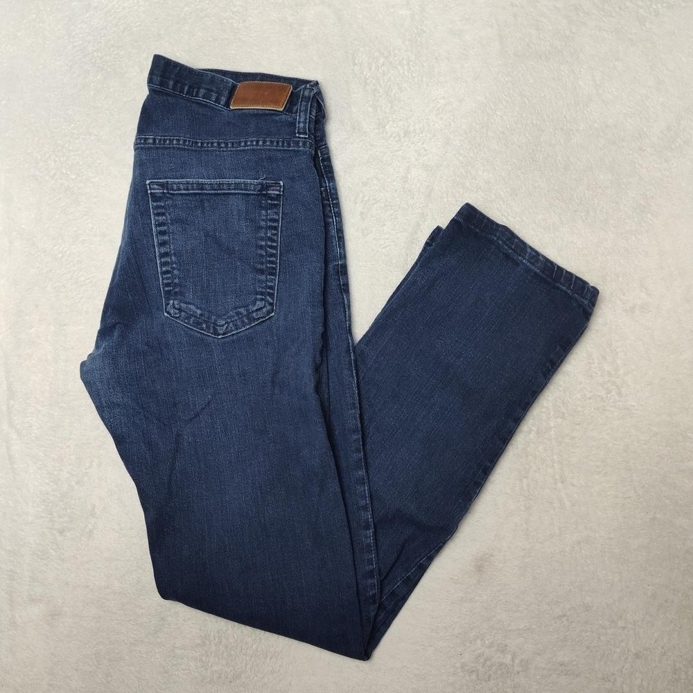 Dearborn Denim Jeans Mens 33x32 Blue Tailored Slim Straight Denim USA Dark
